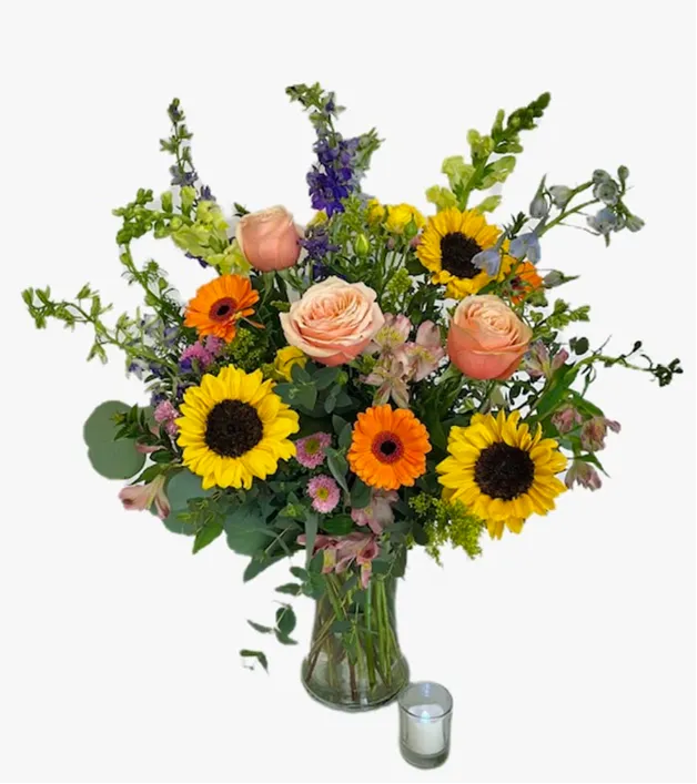 Yellow flowers in Phoenix with sunflowers, roses, and mixed blooms